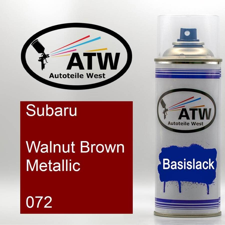 Subaru, Walnut Brown Metallic, 072: 400ml Sprühdose, von ATW Autoteile West.